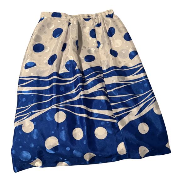 Anthony Sicari Vintage Two Piece Skirt Set Blue White Polka Dot USA Size 10 - Picture 12 of 15